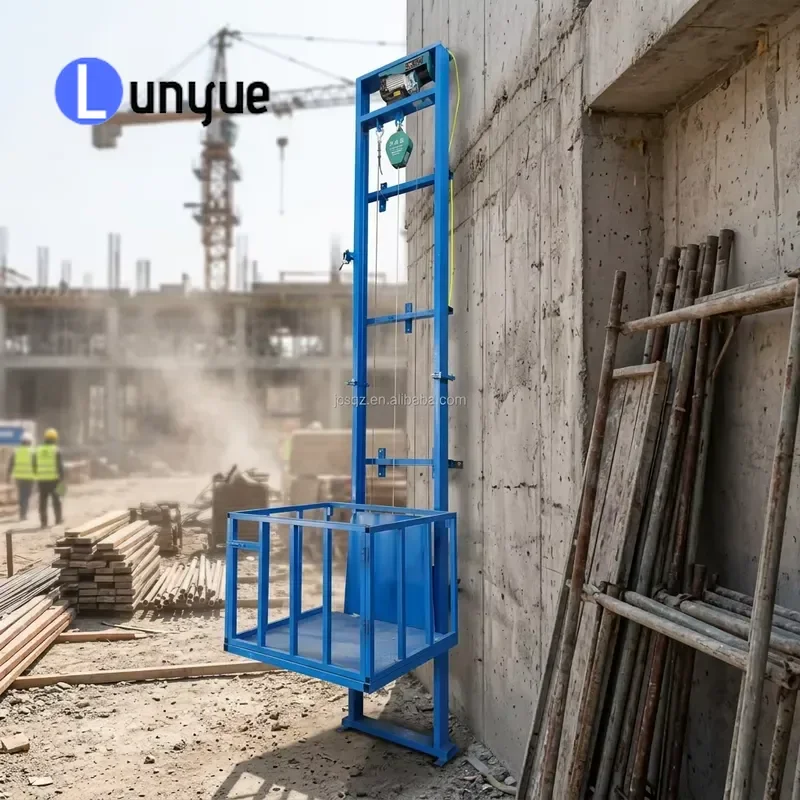 Vertical Electric Lift Single Column Design Small Cargo Lifting Tool for Indoor Outdoor Warehouse Material Handling Efficient