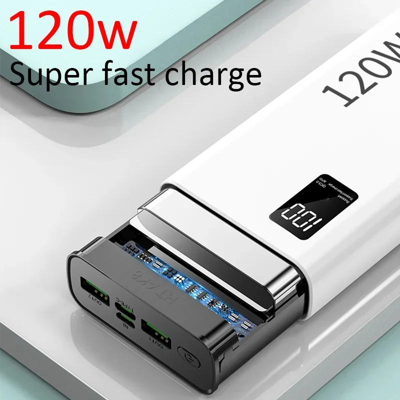 120W High Capacity Power Bank 50000mAh Fast Charging Powerbank Portable Battery Charger For Xiaomi iPhone Samsung 2025