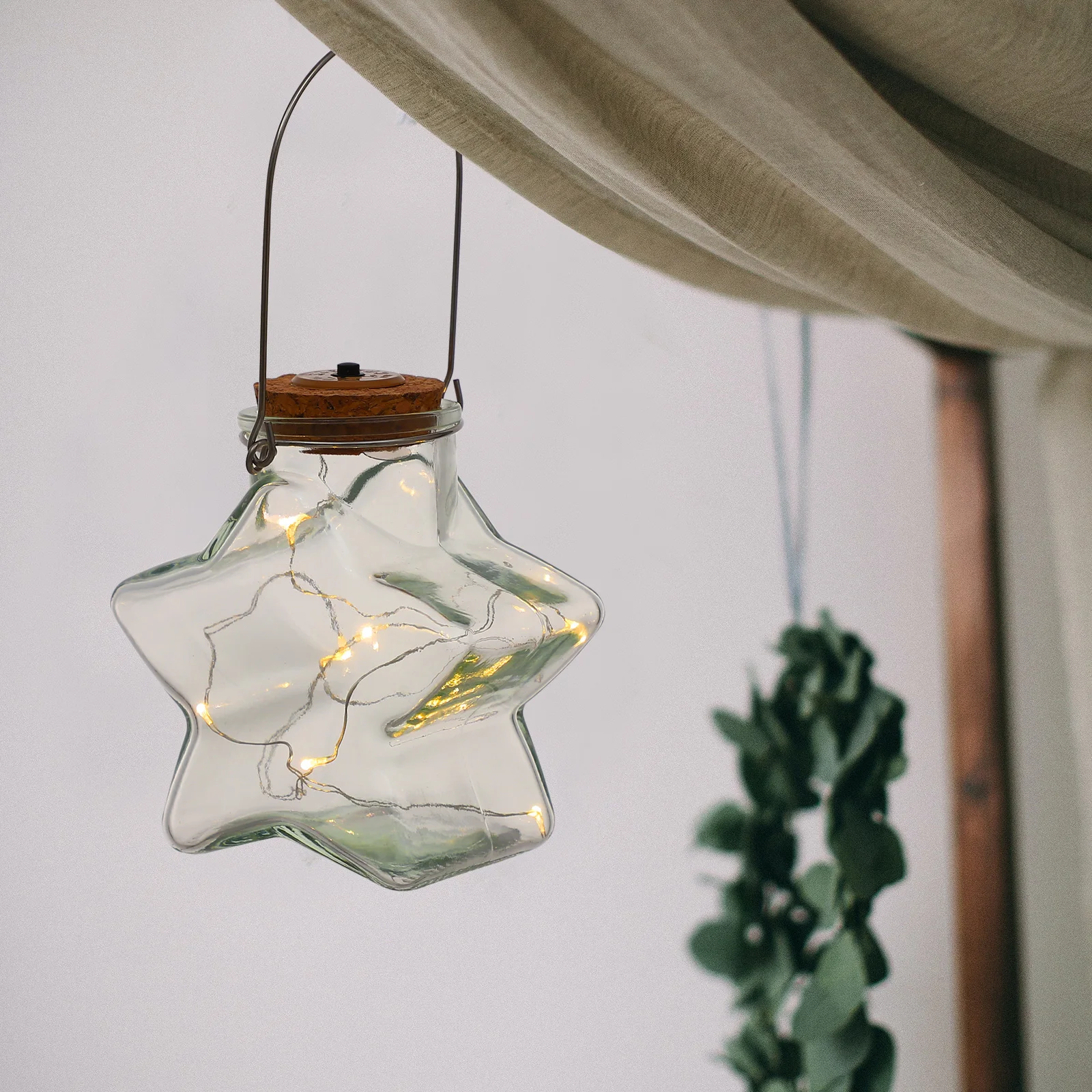 

Confidence Use Glass Mason Jar Hanging Light With String Lights For Storage Wishing Decorative Bottles Garden Yard