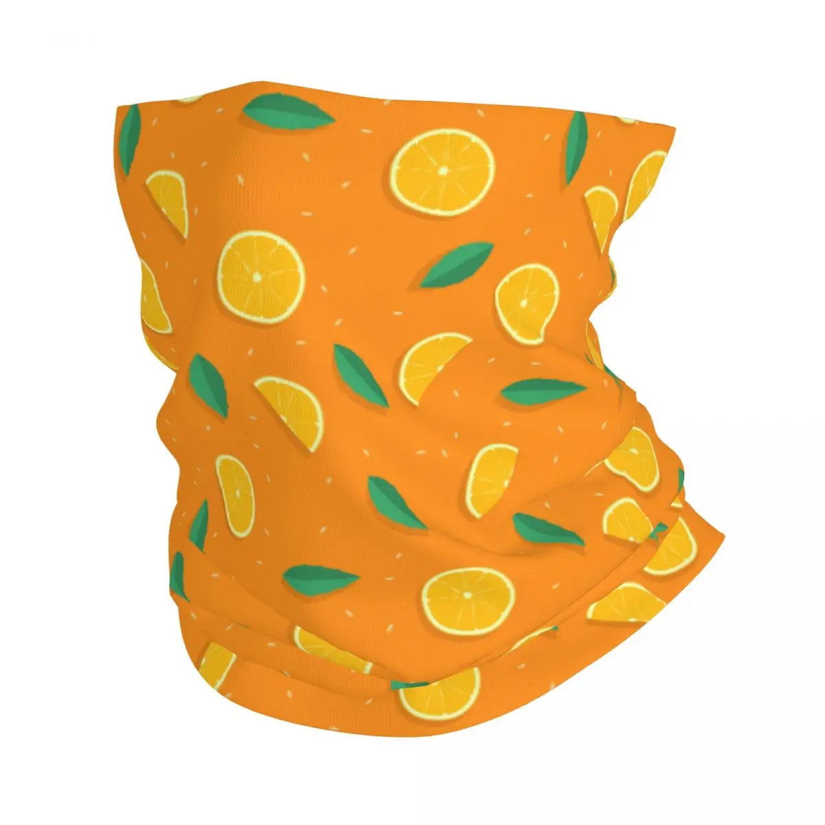 

Oranges And Leaves Bandana Neck Cover Printed Fruit Balaclavas Wrap Scarf Multifunctional Headwear Fishing for Men Women Adult