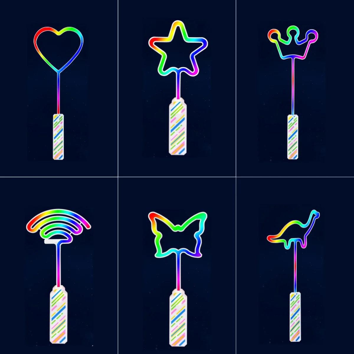 Kids Glowing Toy Crown Star Unicorn Rainbow Christmas Tree Magic Wand Cute Kids Birthday Party Props Colourful Flash Wand Gifts