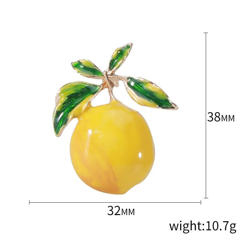 European And American Fashion Fresh Lemon Brooch Creative Fruit Series Corsage Simple Wild Summer Cardigan Pin Jewelry