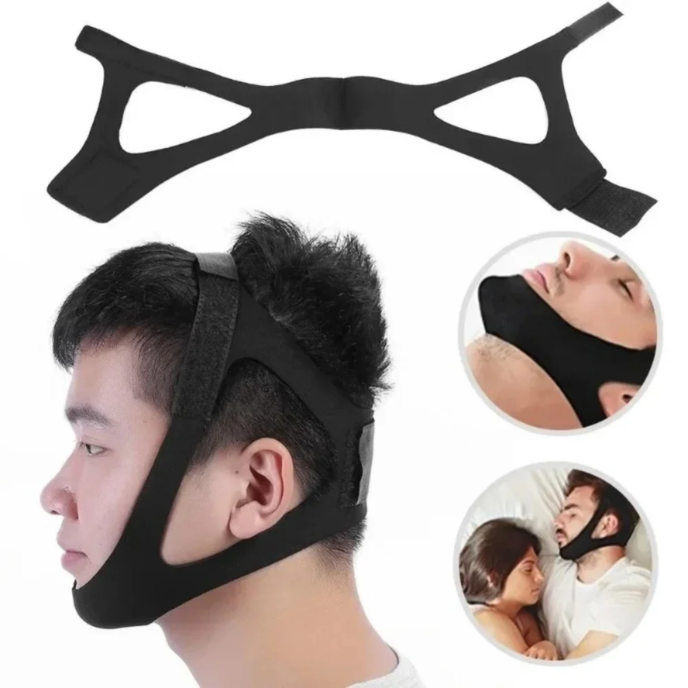 Anti Snoring Band Adjustable Anti Snore Belt Snoring Relief Breathable Chin Strap Night Sleep Aid Jaw Snoring Protection Unisex