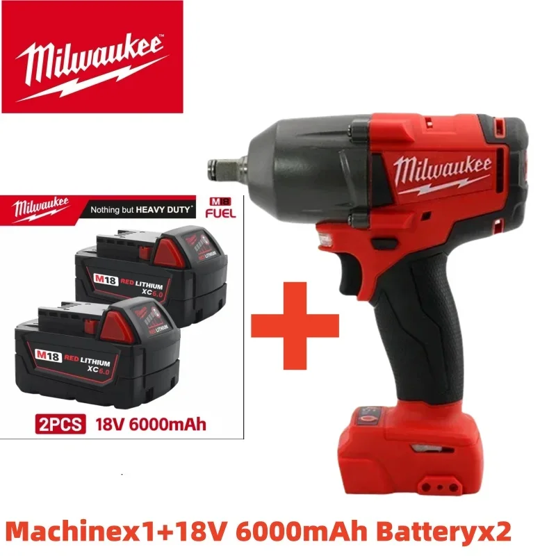

Milwaukee 18V Battery 1300NM Large Torque Cordless Wrench Brushless Electric Impact Wrench Repair Power Tools Car Truck