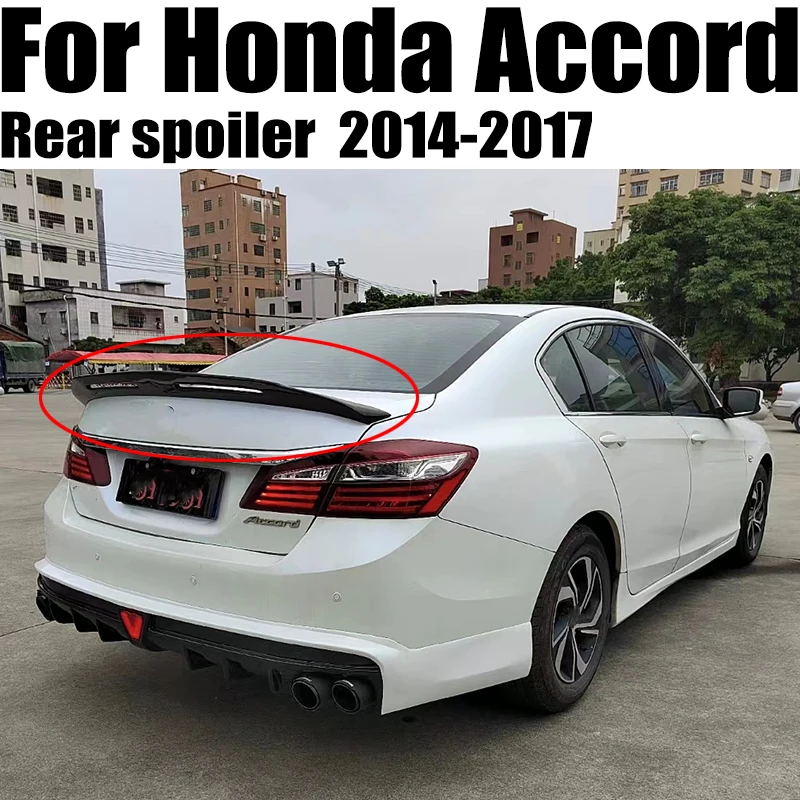 

For Honda Accord 2014 2015 2016 2017 Year Glossy Carbon Fiber/FRP Rear Wing R Style Accessories Car Refitt Spoiler