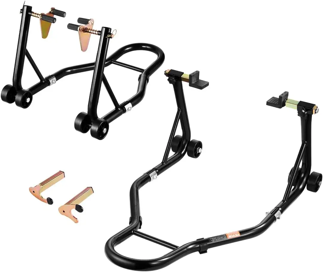 

1100lbs Motorcycle Stand Lift, Front Rear Combo with Anti-Slip, Universal Fit for Most Bikes