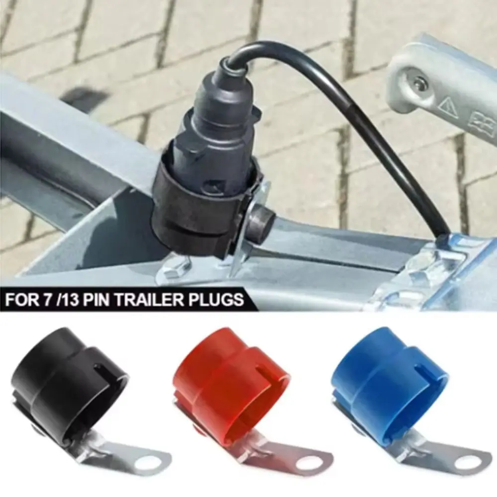 Round Design Trailer Plug Holder Dirt Resistant Weatherproof Trailer Connector Universal Fit ABS Material Plug Adapter