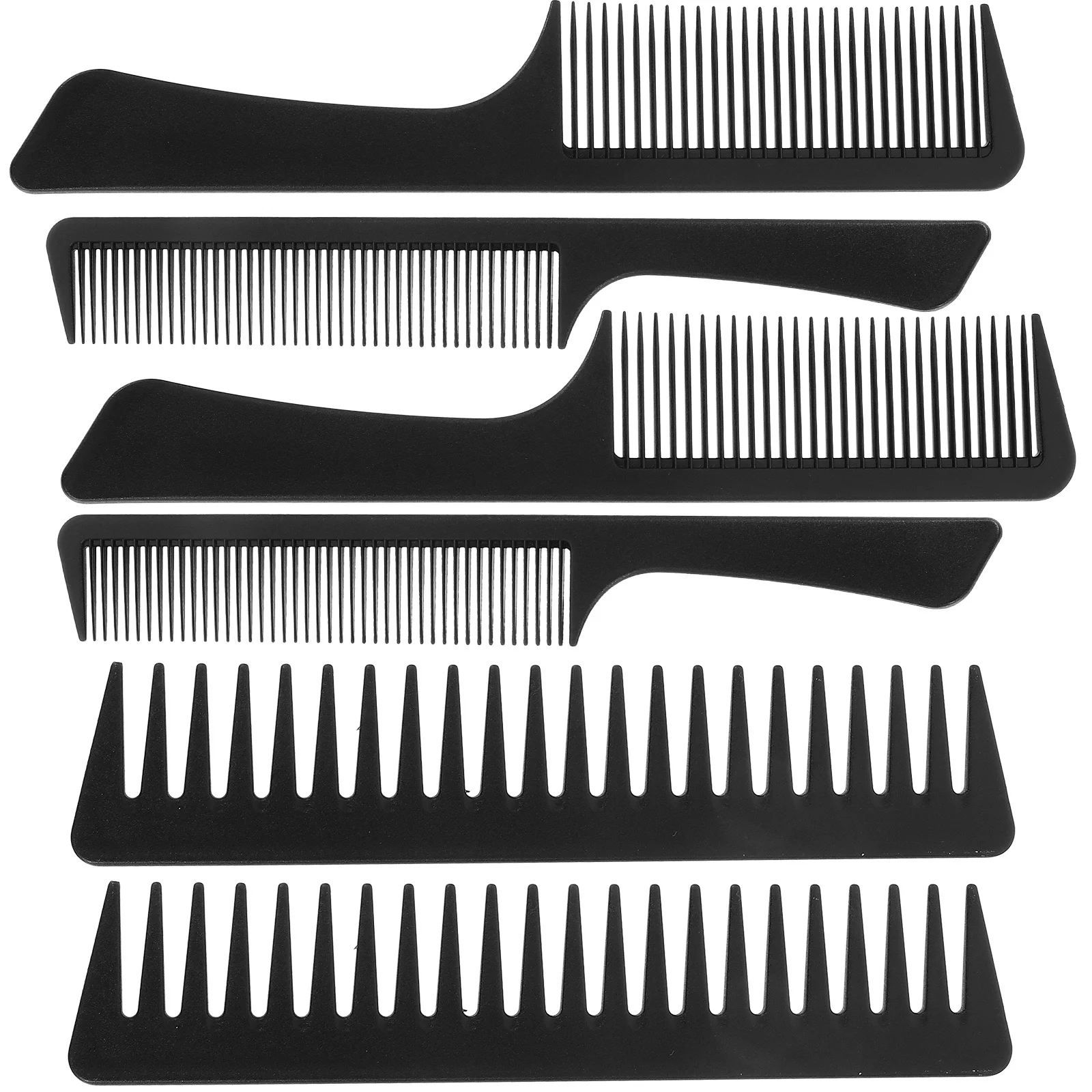 

6Pcs Anti-Static Carbon Fiber Combs for Hair Styling Detangling Heat Resistant Barber Salon Tools Hair Cutting Comb