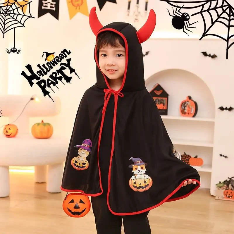 ☕ММОСМКHالهالوين الأطفال عباءة طقم قبعات الساحر عباءة زي حفلة الهالوين عباءة مصاص دماء الرؤوس ملابس تنكرية للحفلات عند أنفولادي #2