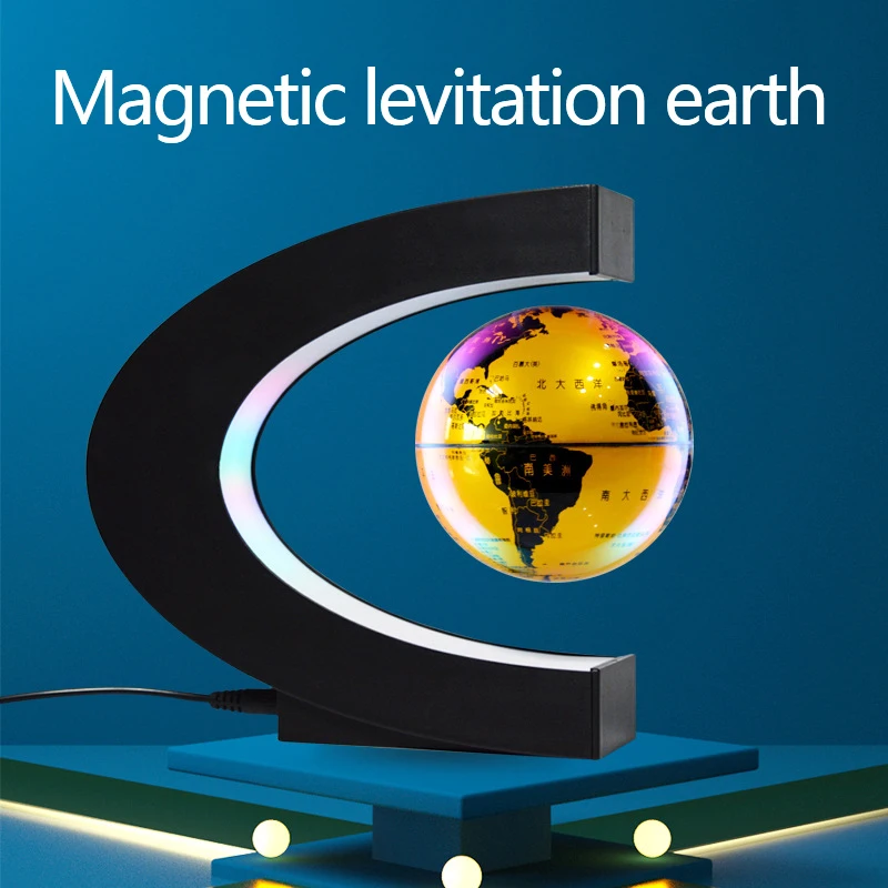 Magnetic levitation globe C shape 3 inch novel creative gifts Home decor birthday gift Quiet low power consumption wholesale