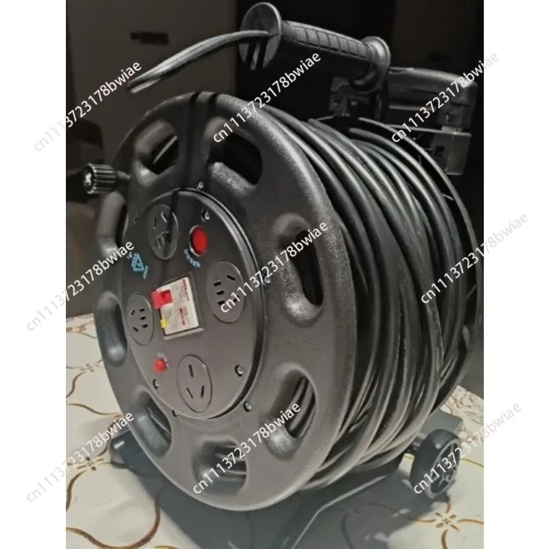 220V Mobile Cable Reel Wire Reel Plug Plate 50 Meters Extension 100 Construction Site Power Cord Roller