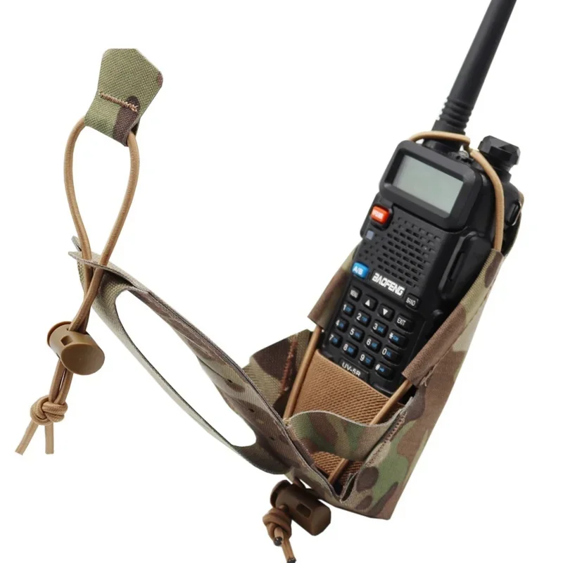 Tactical Gridlok MOLLE Walkie Talkie Storage Bag Compatible UV5R UV82 Portable Two-Way Radio Intercom Pouch Hunting Airsoft Gear