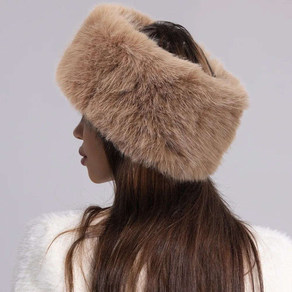 Fashion Faux Fur Empty Hat Thicken Winter Warm Travel Brimless Hat Soft Ear Protection Headband Cover