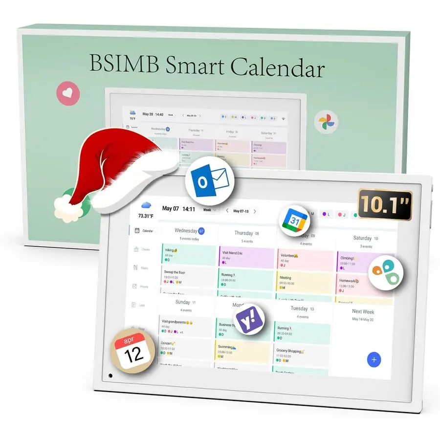 

10.1 Inch Digital Calendar Chore Chart, Meal Planner, Rewards System, Photo Display, Smart Electronic Calendar Touchscreen Inter