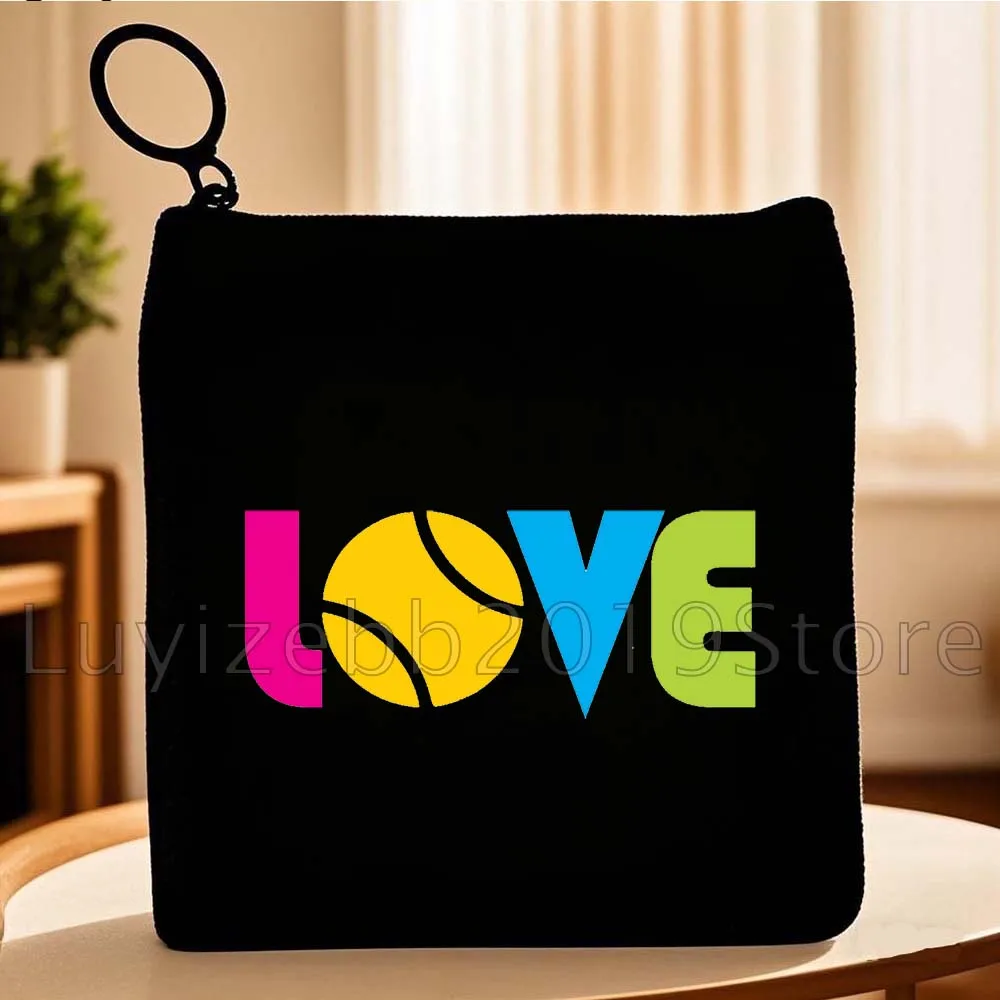 Tennis Squash Speler Minnaar Aquarel Art Print Geschenken Canvas Portemonnee Tas Reizen Sleutel Opslag Kaart Zakken Portemonnee Etui