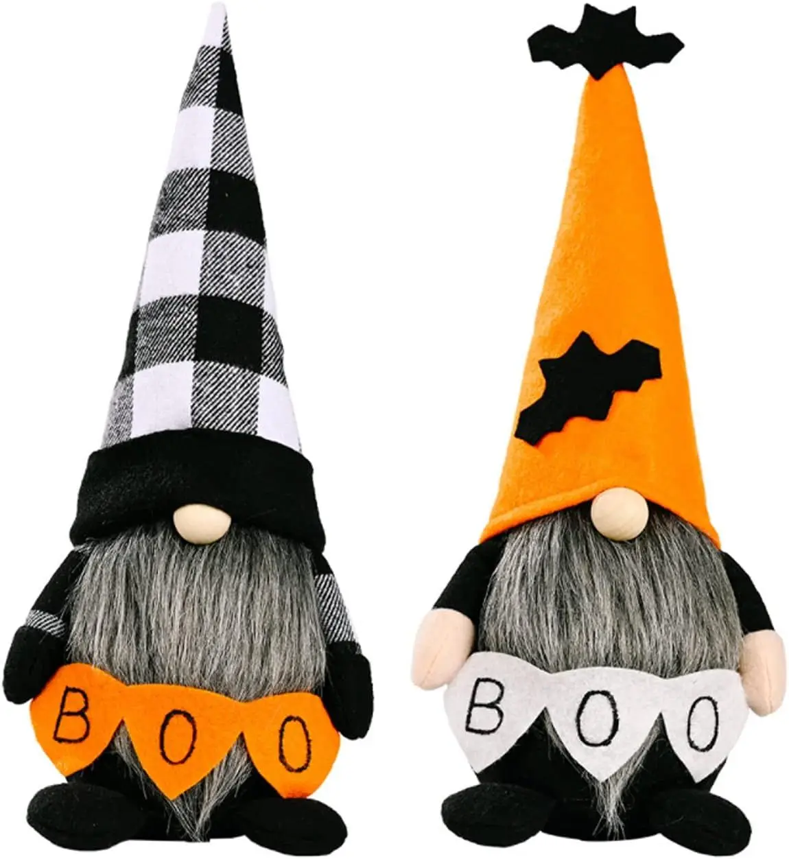 2 Pack Halloween Gnomes Plush Decor,Handmade Witch Swedish Tomte Gnome Nisse Scandinavian Ornaments Elf Dwarf for Home Halloween