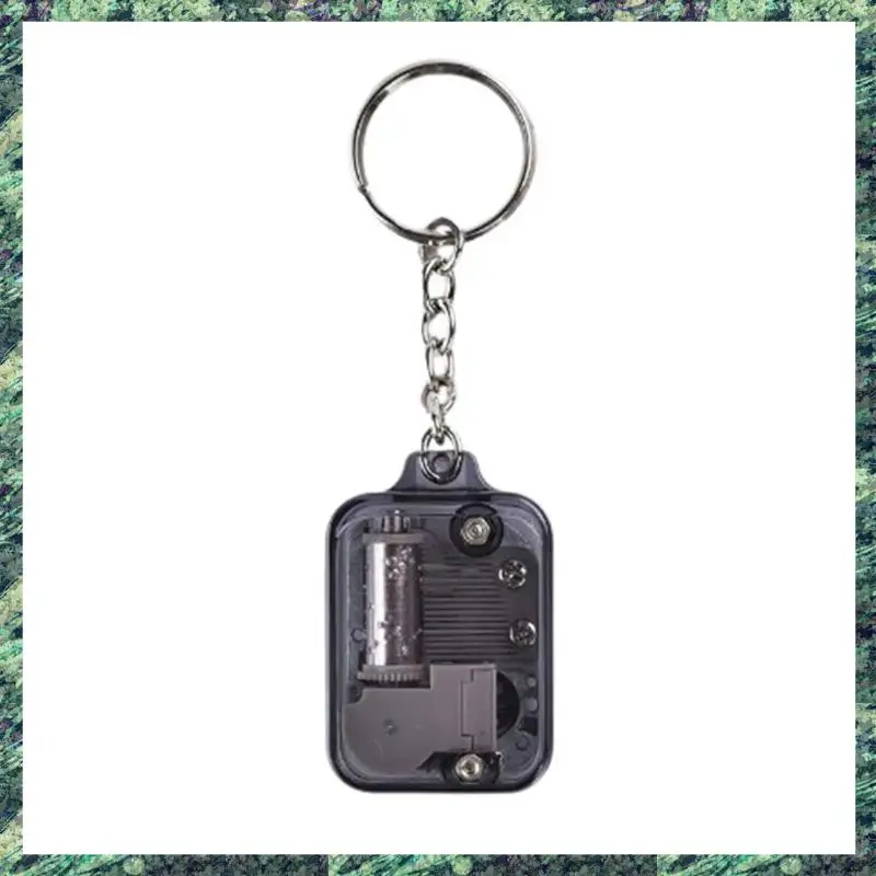 SCLS Music Keychain Women Men Mini Music Box Movement Key Ring Musical Instrument Toy Car Bag Pendant Charms Jewelry