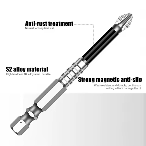 K5 Non-slip High Hardness Bit S2 Strong Magnetic 5A Black Non-slip Cross Head Electric Drill Electric Screwdriver Bit - Image 4