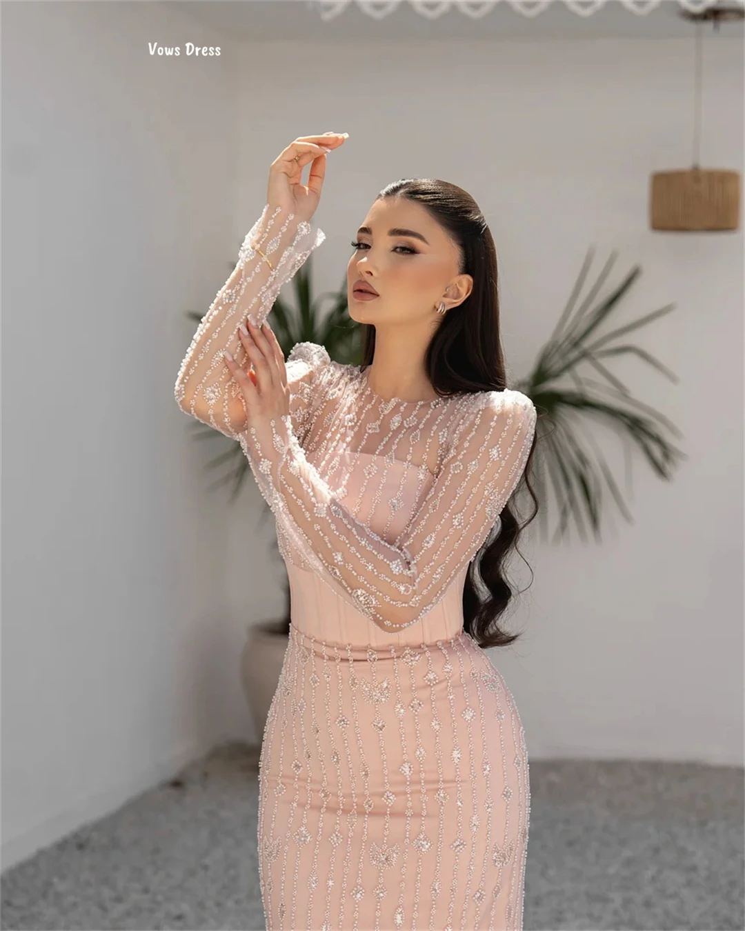 Vows Fishtail Skirt Women Evening Dress 2025 Dresses Gala Custom Made Robes De Cocktail Bead Embroidery Robe Soiree Ball Gowns