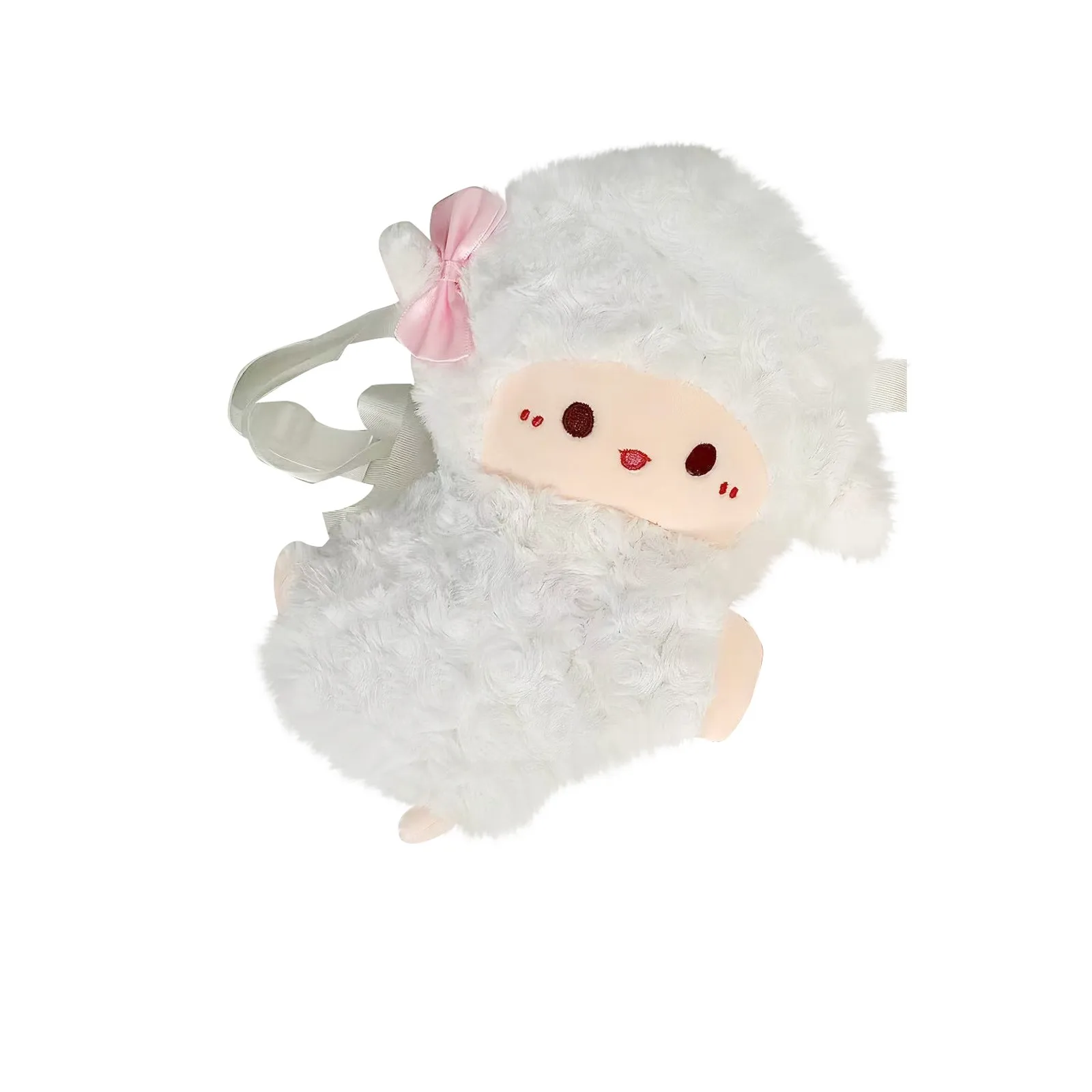 حقيبة كروسبودي لطيف مصباح أفخم الأبيض الأغنام حقيبة محشوة الحيوان الكرتون محفظة حقيبة كتف Crossbody فتاة حقيبة صغيرة على ظهره الهدايا