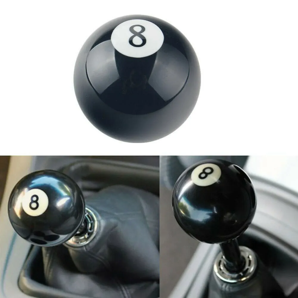 Car M12*1.25 Threaded 8 Ball Billiard Round Auto Manual Gear Shift Lever Shifter Knob 8 Billiard Pool Ball Replacement