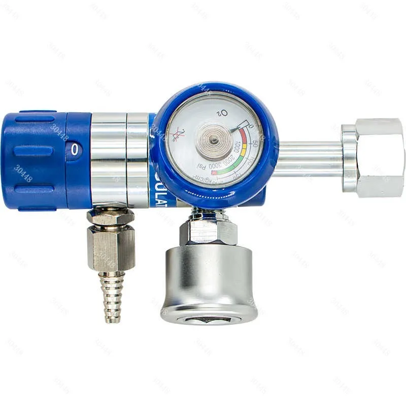 Medical Oxygen Regulator Pressure Reducing Valve With Flowmeter For Ventilator Cylinder CGA 540 DIN 477 Interface O2 Gauge
