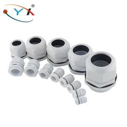 Waterproof Cable Gland Plastic Cable Entry IP68 PG7 For 3-6.5mm PG9 PG11 PG13.5 PG16 PG19/21 White Black Nylon Plastic Connector