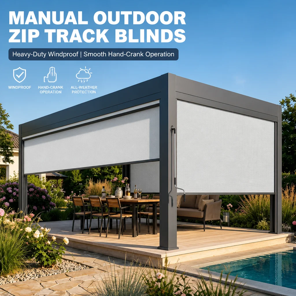 High Quality Motorized Remote Control Waterproof And Thermal Insulation Outdoor Windproof Roller Blinds For Home