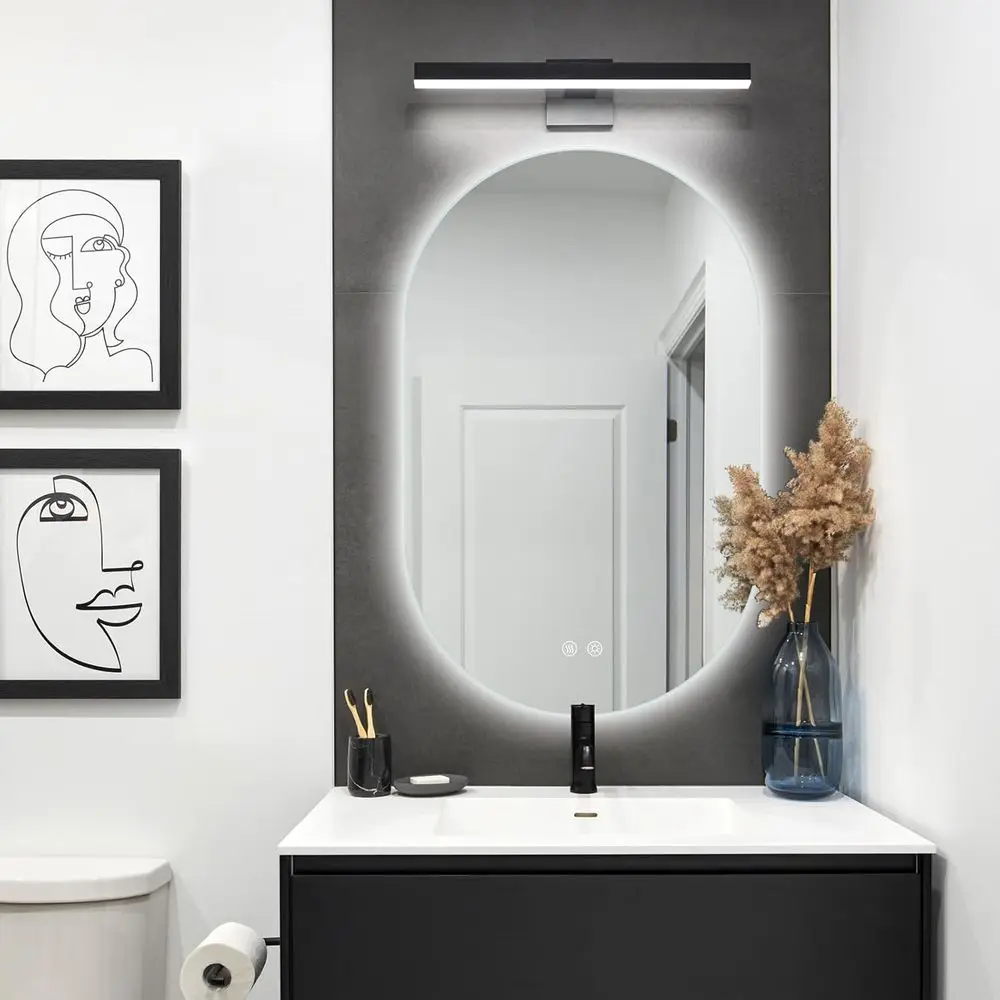 

Овальное светодиодное зеркало для ванной комнаты, 48x30 дюймов, с подсветкой, умное, с функцией памяти, водонепроницаемое, с регулировкой яркости