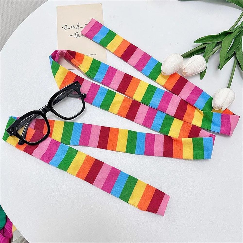 Lady Goth Cool Scarve Y2k Style Women Girl Stripe Long Scarves Fashion Unisex Casual Neckerchief Punk Decorate Scarf