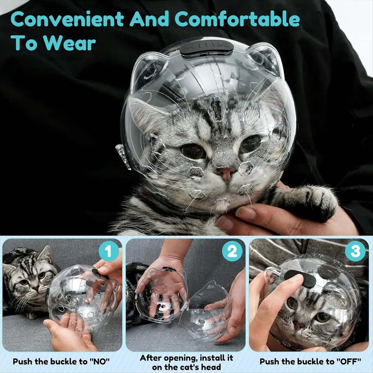 2026年トレンド-グルーミング用猫用マズル、通気性のある猫用マズルヘルメット、透明フード、4つのシリコンシューズ付き噛みつき防止ヘルメット