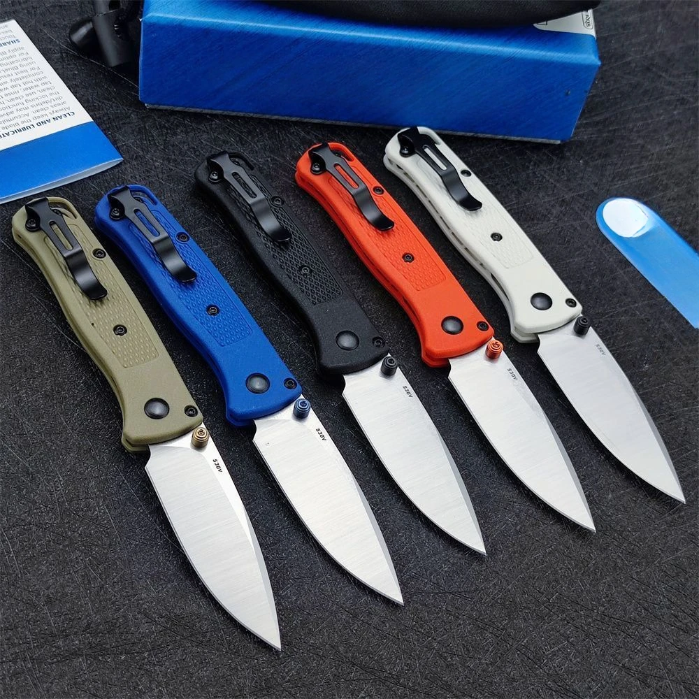 Mini Bugout 533 Pocket Folding Knife S30V Teardrop Flat Blade Nylon Fiber Handle Outdoor Survival Camping EDC Knife