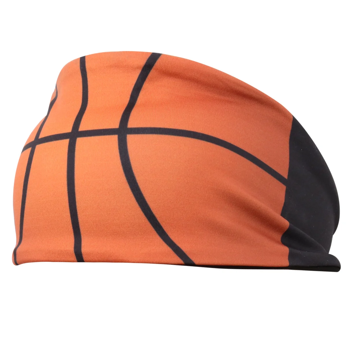 

Fashionable Orange Basketball Theme Headscarf Quick Dry Anti Slip Exercise Headband for Sports Fitness Hair Band Unisex Wear