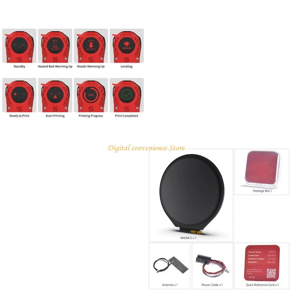 

97QA KNOMI V2.0 Development Display Screen for 3D Printers for Voron Stealthburner Easy Assemble Printer Accessories
