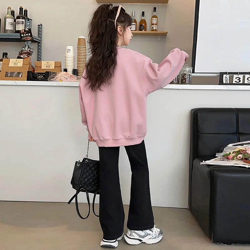 New Autumn Kids Butterfly Sweatshirt for Girls Fashion Pullover Coat Baby Sequin Sweatshirts for Girls 5 6 7 8 9 10 11 12 13 14Y