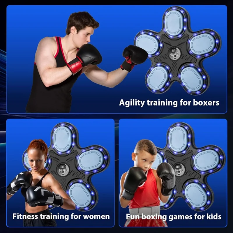 Smart Music Boxing Machine Interactive Home Indoor Workout Equipment For Adults With LED Wall Mounted Display Training Equ