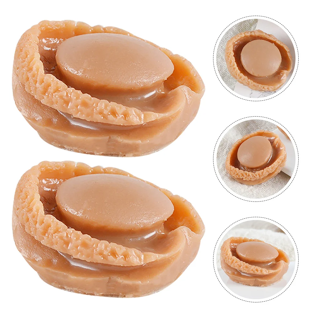 4 stks Mini Abalone Voedsel Realistisch Plastic Speelvoedsel Voor Diy Craft Hars Ornament Huis Decor Mini Keuken Scène