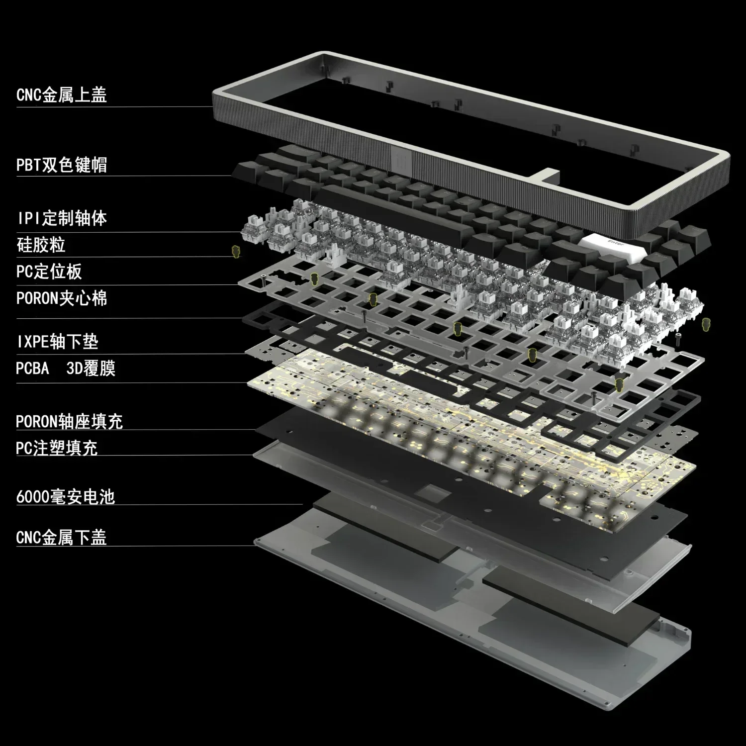 Imagem -04 - Teclado Mecânico de Alumínio Ipi Rain 65 Interruptor Magnético 67 Chaves Hot Swap Rgb Backlit Teclado Gamer Personalizado Presente