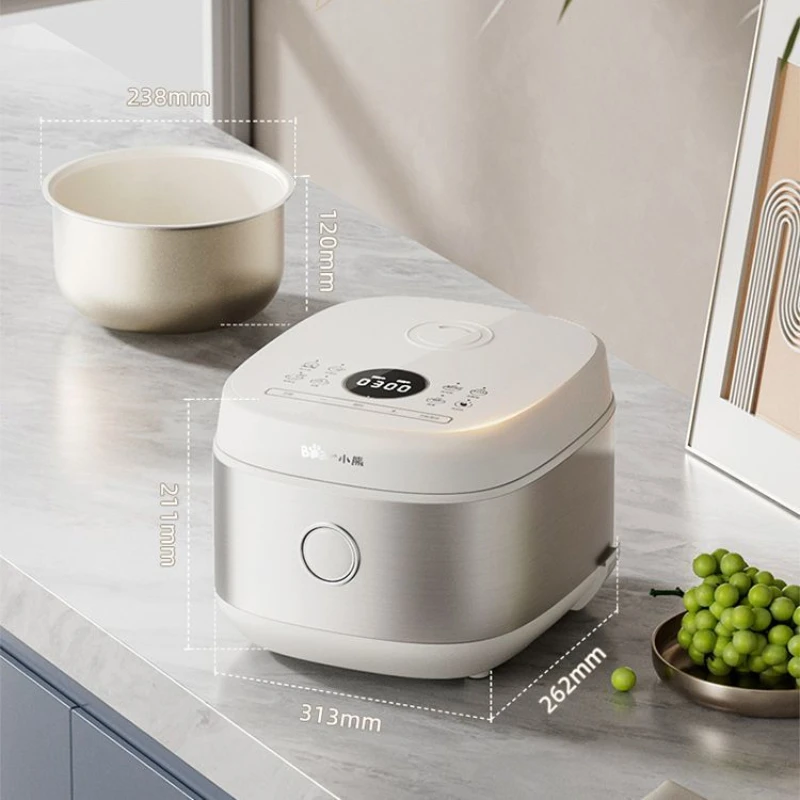 หม้อหุงข้าว Bear 4 ลิตร: น้ํามันเซรามิกต้านเชื้อแบคทีเรียและไม่ติด, สํารองอัจฉริยะ, ฟืนด่วน - เหมือนการทําอาหาร, ความจุขนาดใหญ่