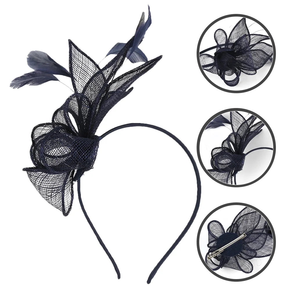 

Fascinator Veil Headband Cocktail Party Hat Headbands for Women's Hair Headpiece Child Tea Wigs Kids