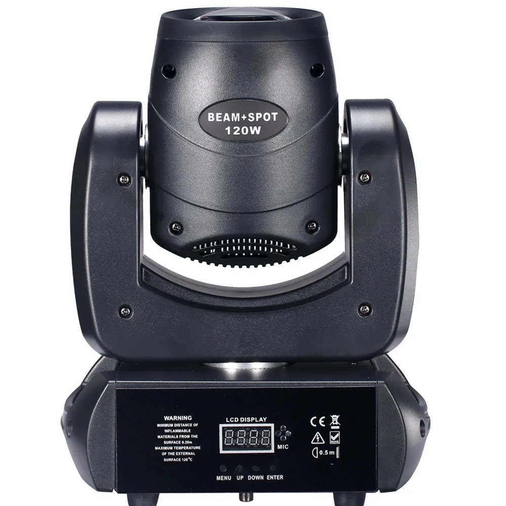 LED 120W Beam Spot Wash Gobo 8 Face Roto Prism Moving Head  Super Bright Dj Disco Light Stage