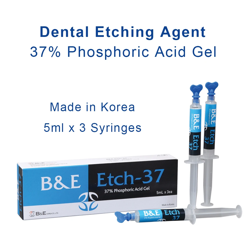 Dental Etching Gel Agent 37% Phosphoric Acid Semi Dentin Enamel Supplies Instruments Etchant 5ml syringex3ea Korean Oral Tools