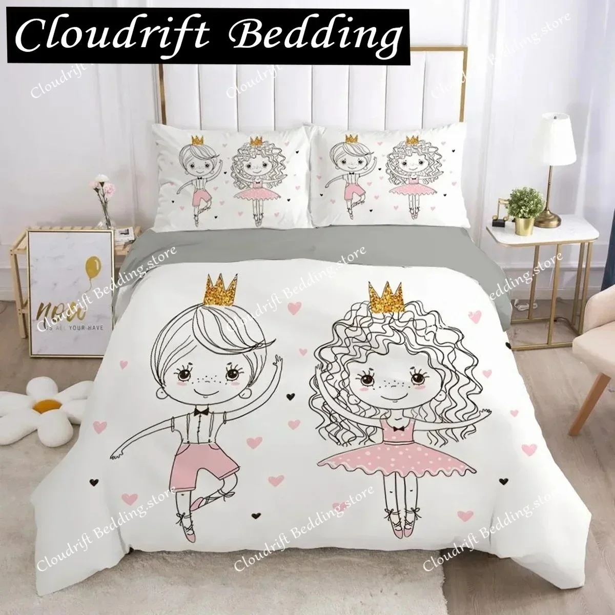 

3D Print Ballet Dancer Duvet Cover Set King Size Dancing Is My Passion Bedding Set Microfiber Girl Ballet Shoes Quilt Cover026