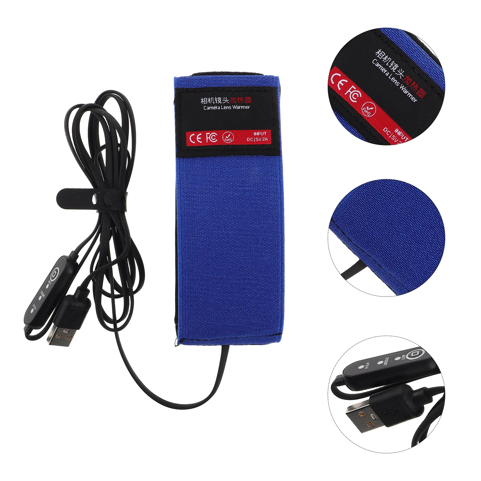 

USB Camera Lens Heater Dew Heater Strip Adjustable Heat Settings Lens Warmer for Cameras Telescopes Fog Prevention