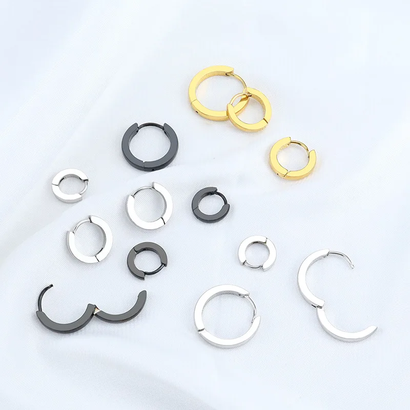 2PC Aço Inoxidável Brincos Hoop Brincos para As Mulheres 18G Pequeno Huggie Fina Cartilagem Brinco Helix Tragus Piercing Jóias