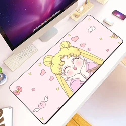 Pink Girl Cartoon Sailors Moons Mousepad Stampa HD Giocatori di computer Bordo di bloccaggio Tappetino per mouse antiscivolo Tastiera Tappetino per scrivania per PC