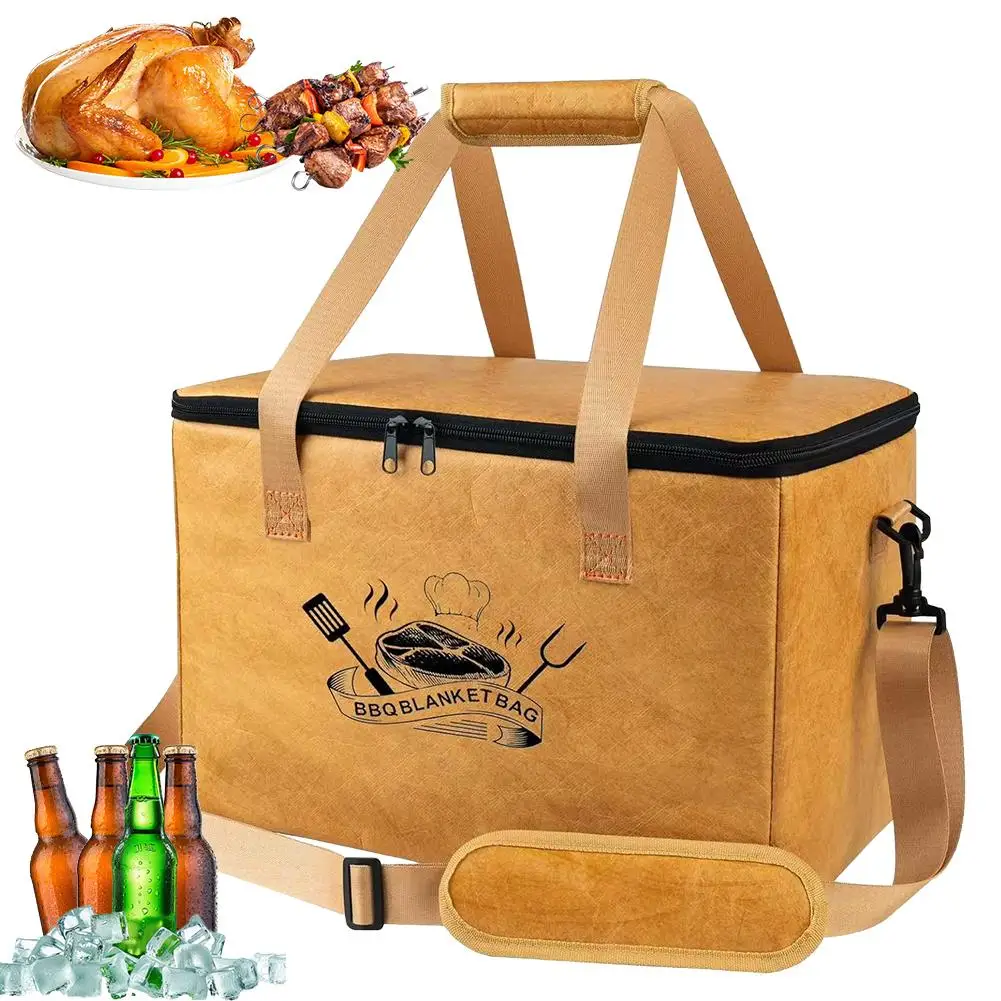 

Large Capacity BBQ Drink Insulated Storage Bag Reusable Portable Thermal Food Bag with Handle for Grilling & Outdoor Parties