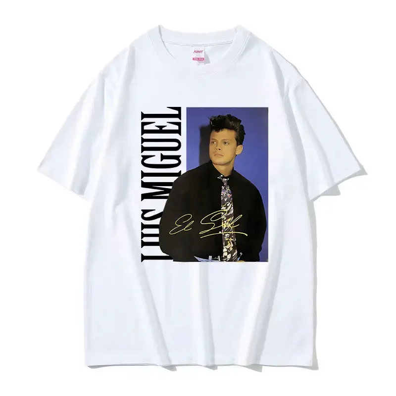 Singer Luis Miguel Tour Graphic T Shirts Men's Hip Hop O-Neck Fashion T-shirt 90s Vintage Oversized Cotton Tshirt Streetwea