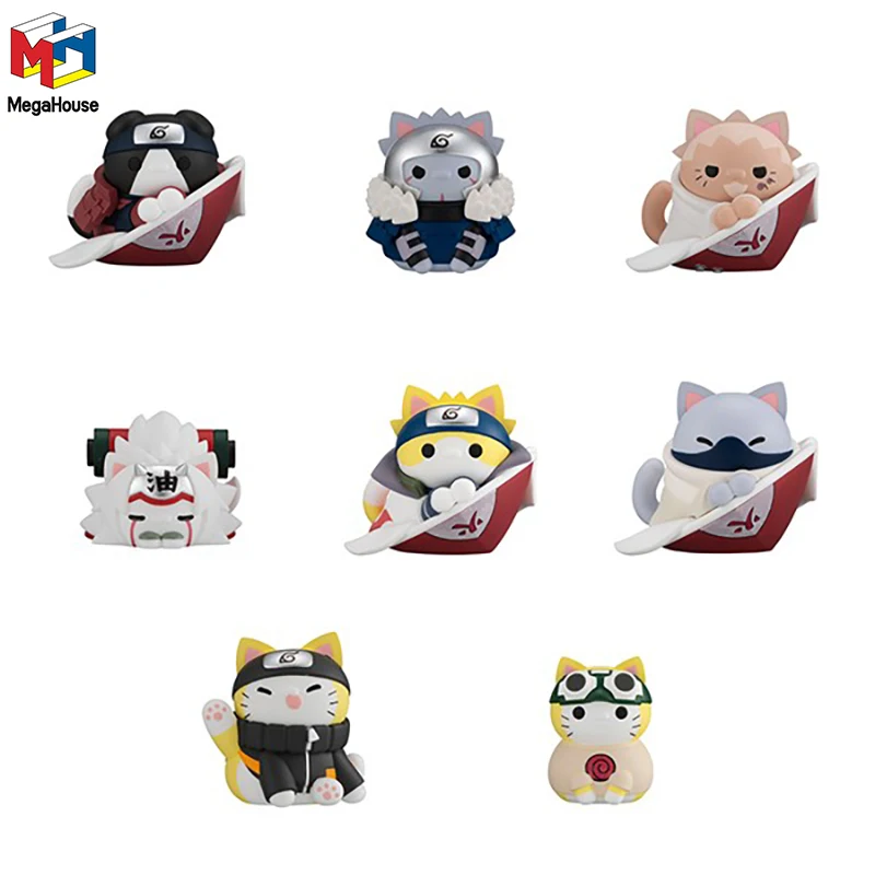 

New Megahouse Naruto: Shippuden Nyaruto! Mega Cat Project The Bond Between Master and Disciple Box of 8 Figures Nice Model Toys