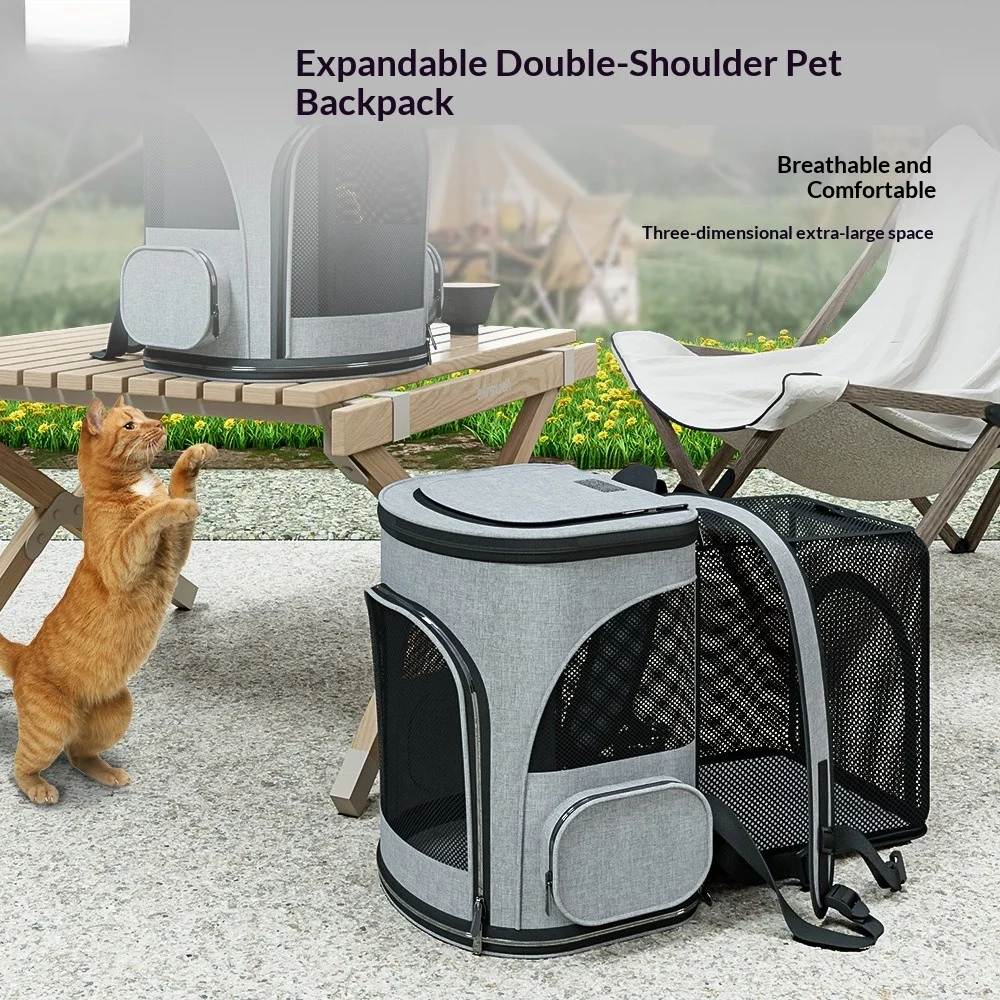 Mochila porta mascotas cápsula transpirable para perros y gatos - imagen 5